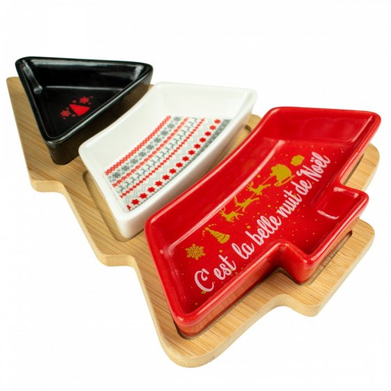 LOT 6 SETS 3 COUPELLES SUR PLANCHE FORME SAPIN LOT 6 SETS 3 COUPELLES SUR PLANCHE FORME SAPIN