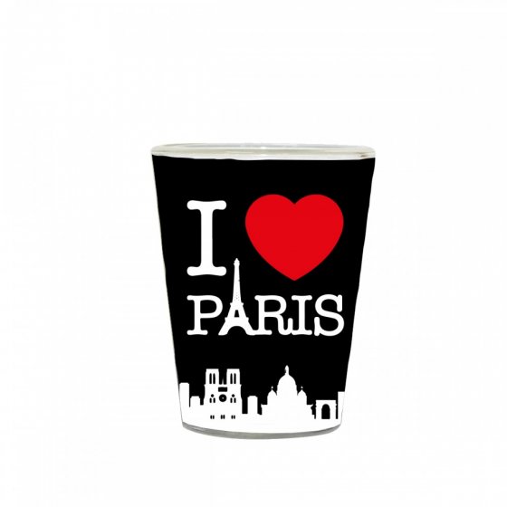 LOT 12 VERRES A SHOT I LOVE PARIS NOIR LOT 12 VERRES A SHOT I LOVE PARIS NOIR