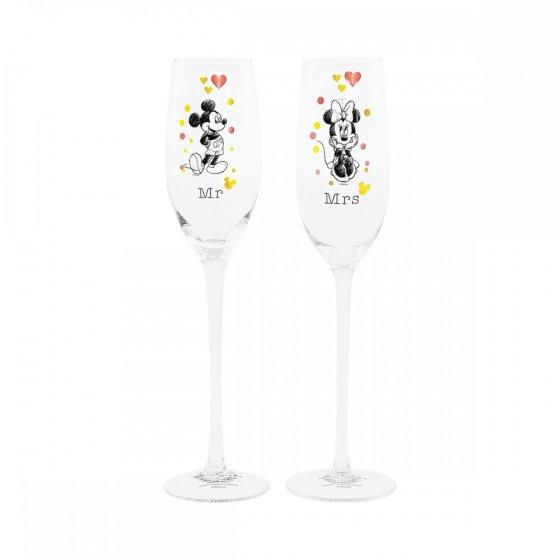 MICKEY AND MINNIE MOUSE TOASTING GLASSES MICKEY AND MINNIE MOUSE TOASTING GLASSES