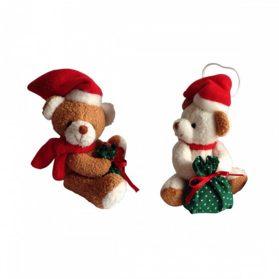 SUSP. OURS BONNET ET CADEAU ASS. BEIGE ET ECRU 8 CM (x 24) SUSP. OURS BONNET ET CADEAU ASS. BEIGE ET ECRU 8 CM (x 24)