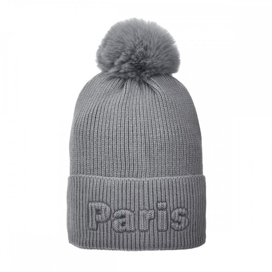 BONNET POMPON PARIS GRIS (x 5 ) BONNET POMPON PARIS GRIS (x 5 )