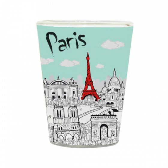 LOT 12 VERRES A SHOT PARIS PASTEL VERT*** LOT 12 VERRES A SHOT PARIS PASTEL VERT***