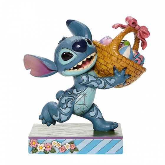 STITCH RUNNING OFF WITH EASTER BASKET FIGURINE STITCH RUNNING OFF WITH EASTER BASKET FIGURINE