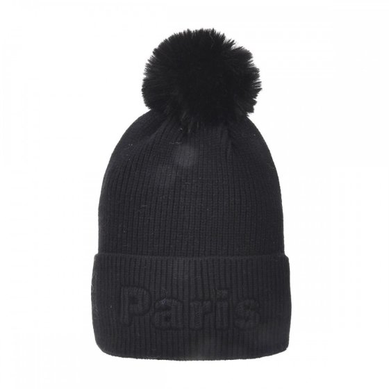 BONNET POMPON PARIS NOIR (x 5 ) BONNET POMPON PARIS NOIR (x 5 )