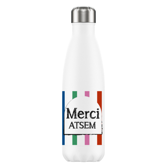 BOUTEILLE ISOTHERMES MERCI ATSEM RAYURES (x 6 ) BOUTEILLE ISOTHERMES MERCI ATSEM RAYURES (x 6 )