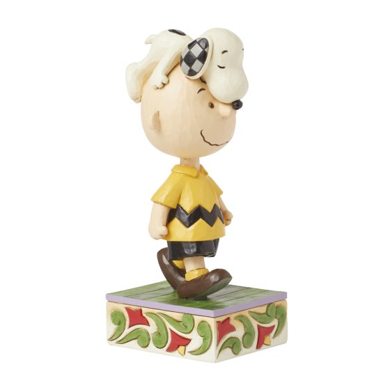 SNOOPY ON CHARLIE'S BROWN HEAD FIGURINE SNOOPY ON CHARLIE'S BROWN HEAD FIGURINE