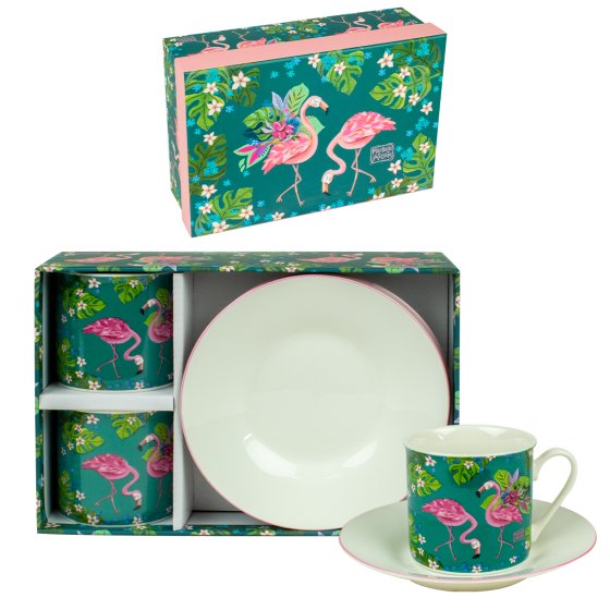 SET 2 TASSES DANS BOITE CADEAU FLAMINGO (x 4 ) SET 2 TASSES DANS BOITE CADEAU FLAMINGO (x 4 )