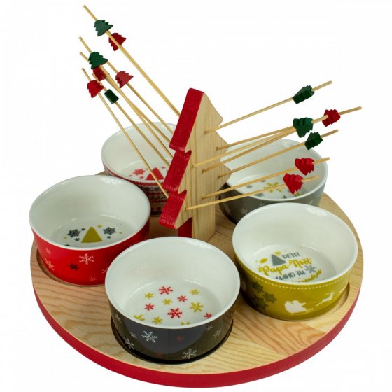 LOT 6 SETS DE 5 COUPELLES SUR PLANCHE AVEC PICS APERITIFS LOT 6 SETS DE 5 COUPELLES SUR PLANCHE AVEC PICS APERITIFS