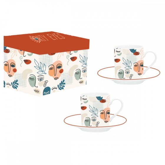 SET 2 TASSES ARTY EYES DANS BOITE CADEAU REUTILISABLE (x 4 ) SET 2 TASSES ARTY EYES DANS BOITE CADEAU REUTILISABLE (x 4 )