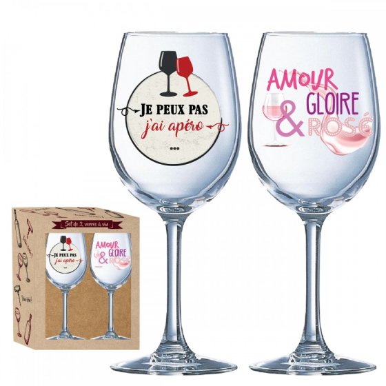 COFFRET 2 VERRES A VIN APERO ET ROSE (x 6 ) COFFRET 2 VERRES A VIN APERO ET ROSE (x 6 )
