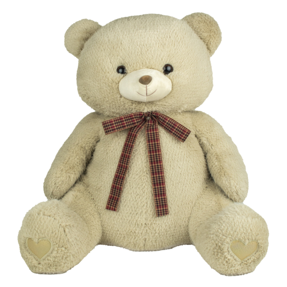 OURS BEIGE NOEUD ECOSSAIS (x 3) OURS BEIGE NOEUD ECOSSAIS (x 3)