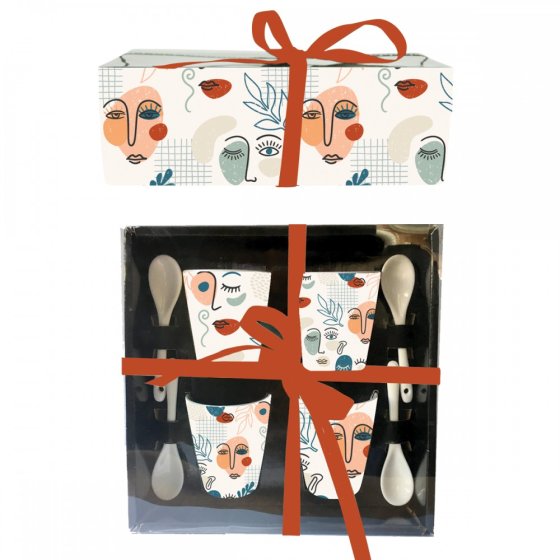 SET 4 TASSES AVEC CUILIERES ARTY EYES (x 4 ) SET 4 TASSES AVEC CUILIERES ARTY EYES (x 4 )