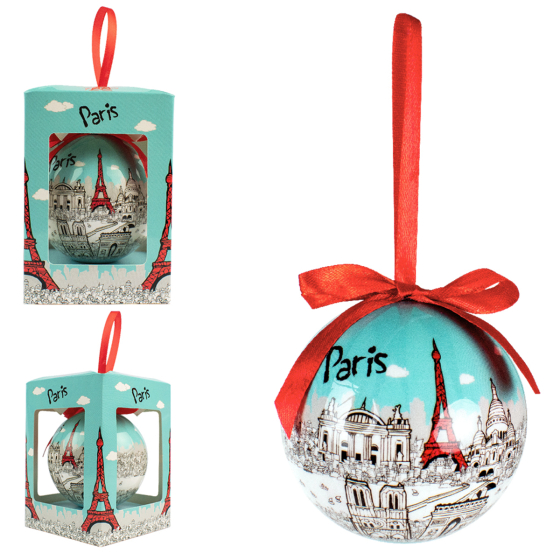 BOULE NOEL A PARIS PASTEL VERT DANS PACKAGING (x 12) BOULE NOEL A PARIS PASTEL VERT DANS PACKAGING (x 12)