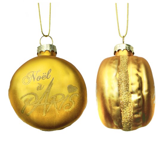 BOULE NOEL A PARIS MACARON OR (x 12) BOULE NOEL A PARIS MACARON OR (x 12)